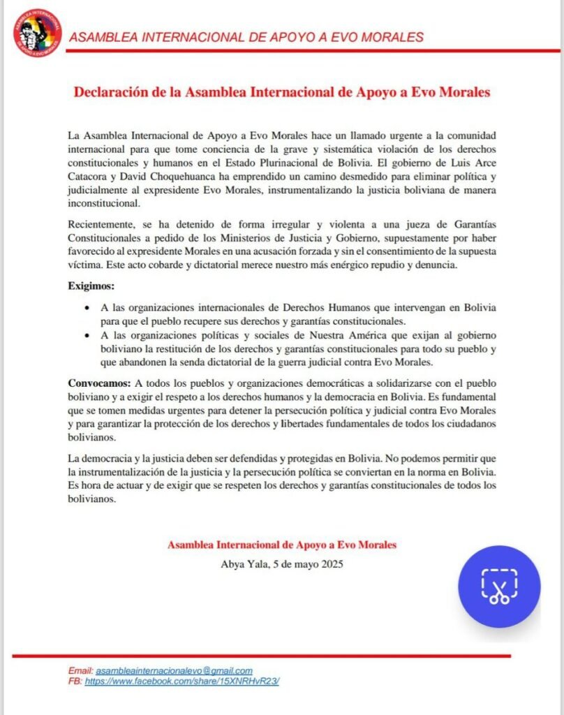 asamblea internacional defensa evo morales